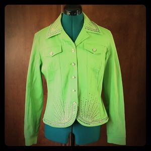 Lime Green Long Sleeve Button Up Jacket